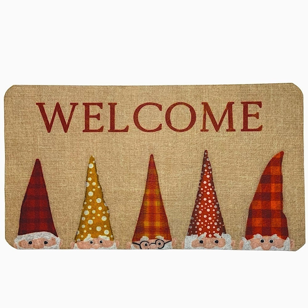 Thankful Home Gnome Rustic Welcome Mat Non Skid Rectangle Neutral 17 x 30 in